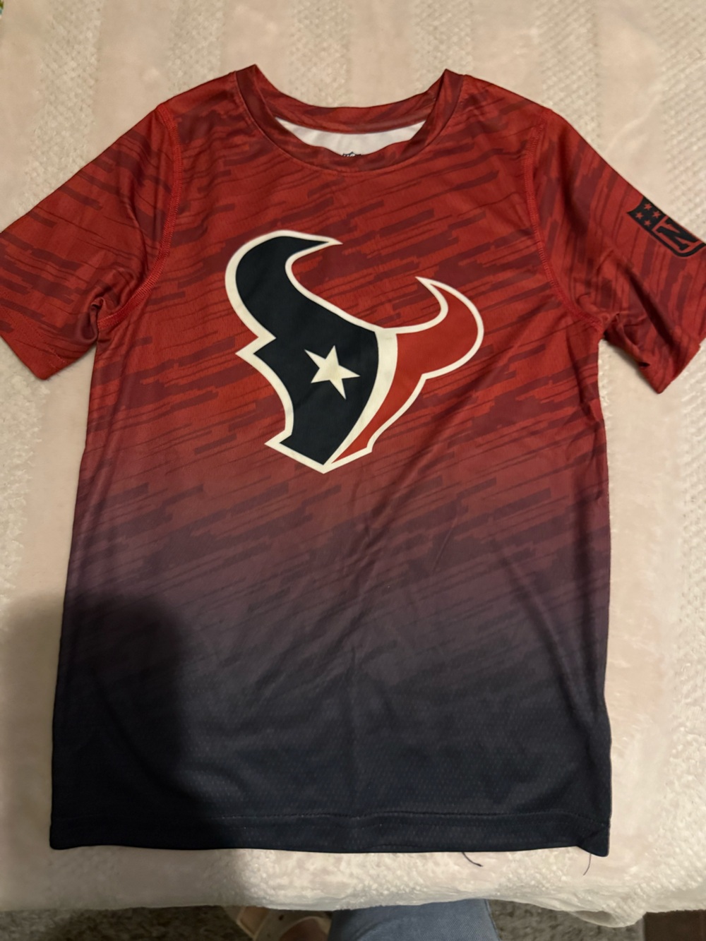 NFL Houston Texans Red and Navy Gradient Performance Shirt